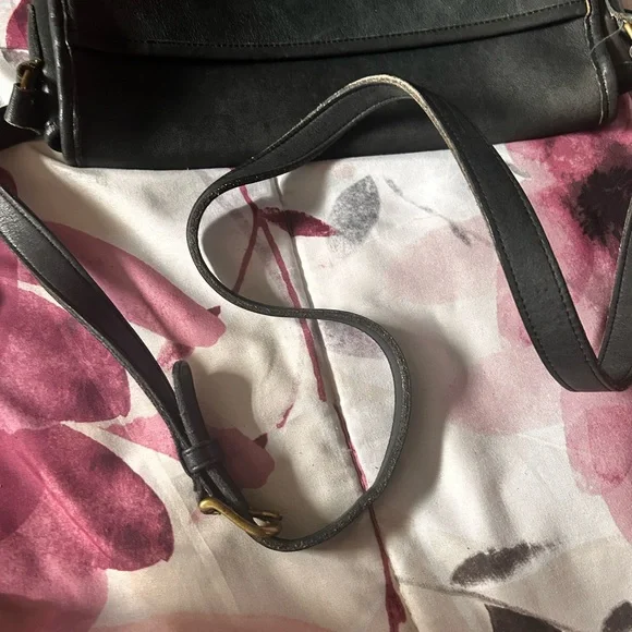 Coach Black Leather Shoulder Bag with Gold Accents - Picture 12 of 13